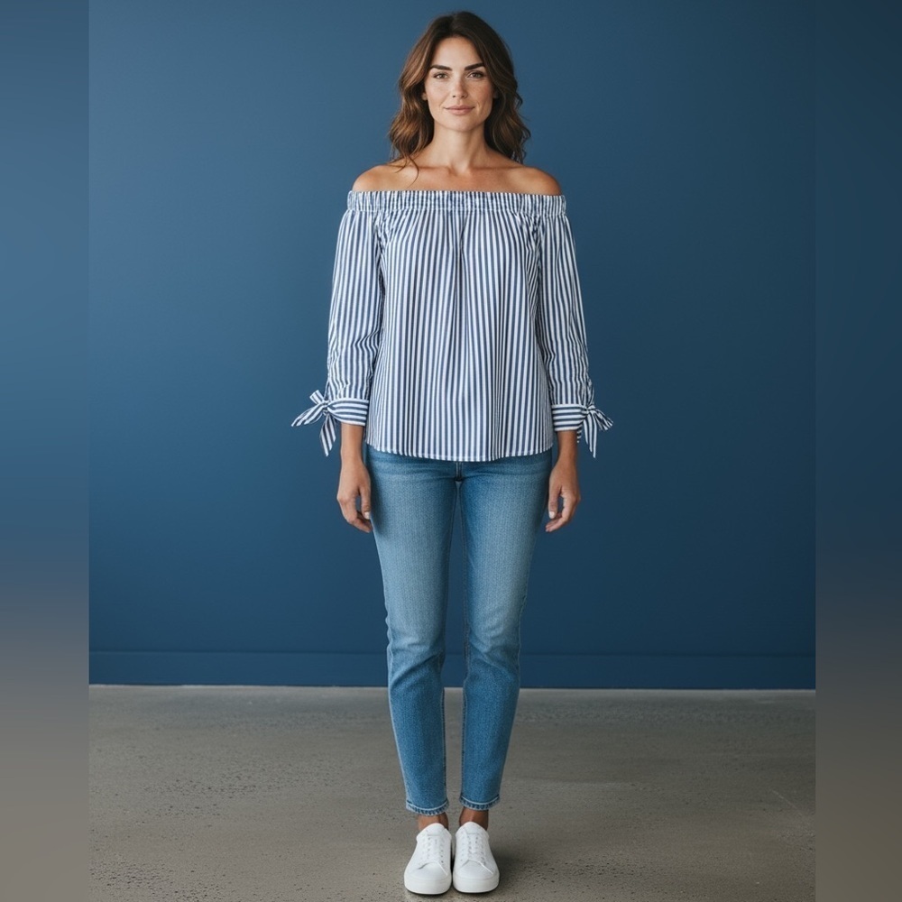 Scotch & Soda "Pour l'Été", Striped Blouse, Small, Blue & White